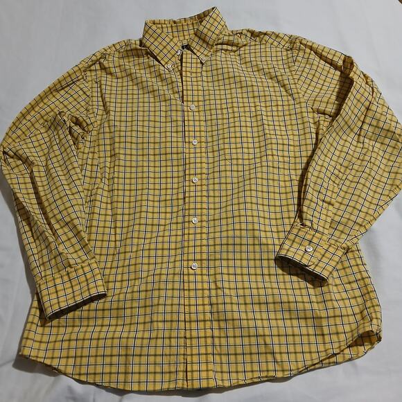Jos.A.Bank Executive Collection Medium Long-Sleeved Button-Up Yellow/Blue Plaid - Picture 3 of 8